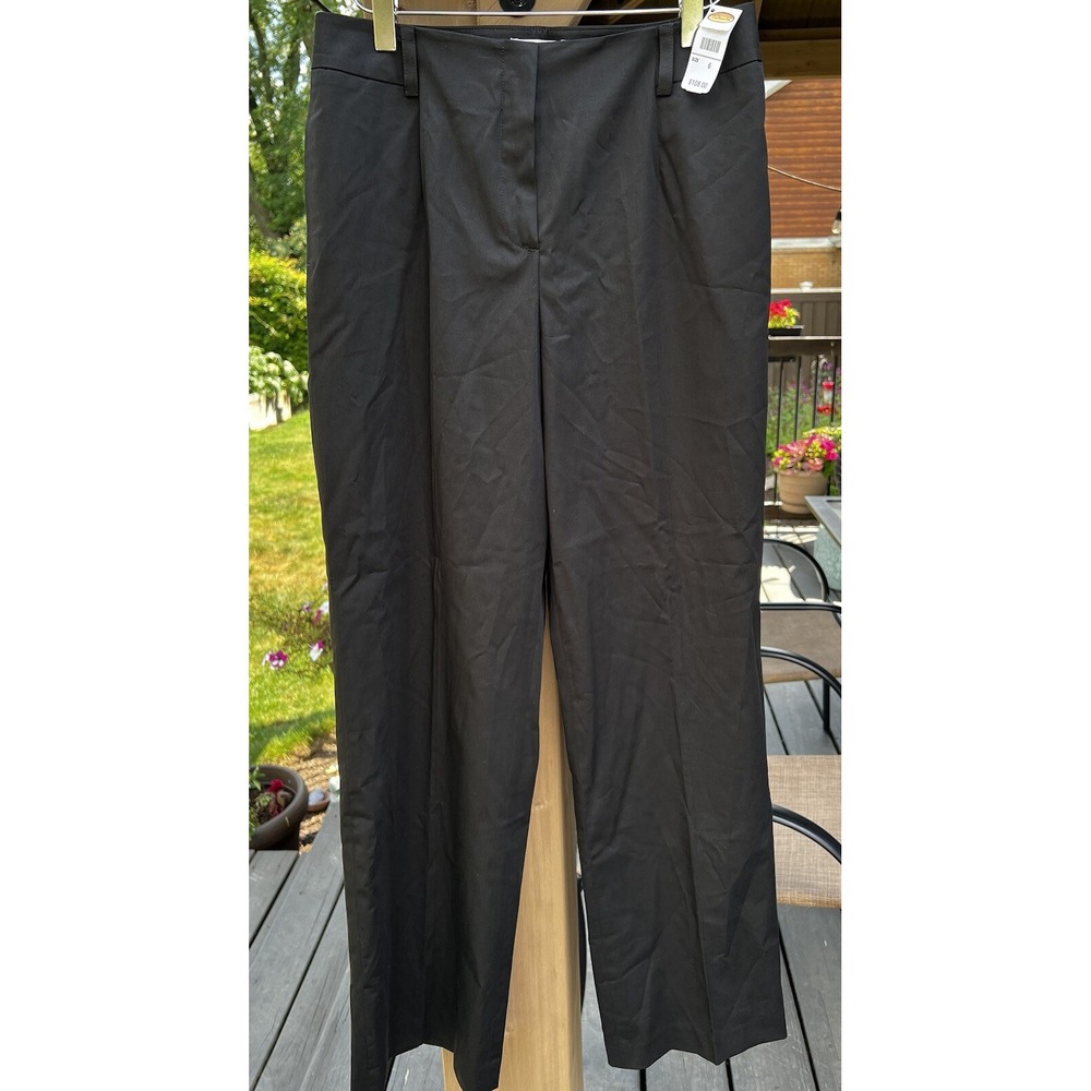 Talbots Trousers Women's Size 6 High Rise Pleated Pant‎ Wide Leg Black New